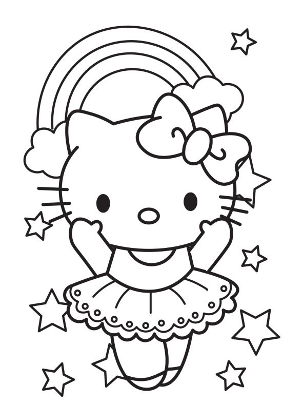 Hello Kitty Rainbow Coloring