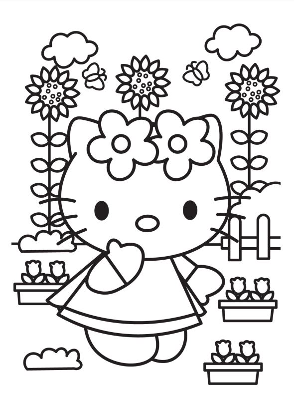 Hello Kitty Spring Coloring