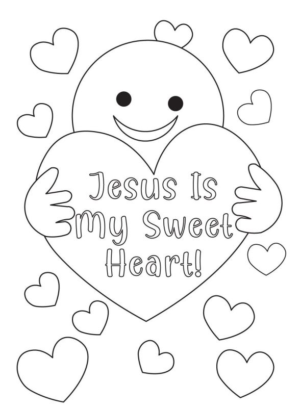 Jesus Valentines Day Coloring