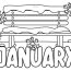 Snow Covered Park Bench January Coloring Page