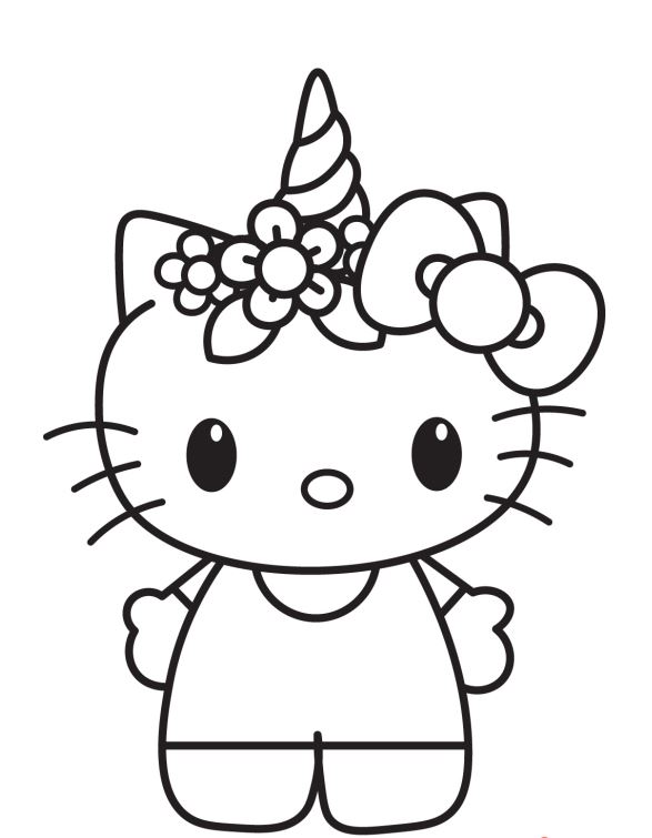 Unicorn Hello Kitty Coloring