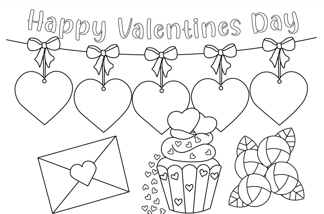 Valentines Day Decorations Coloring