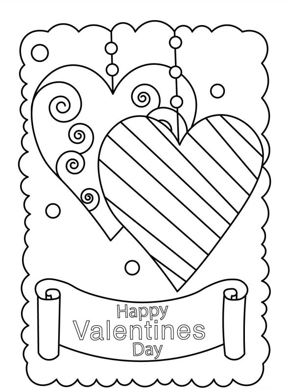 Valentines Day Heart Coloring Pictures