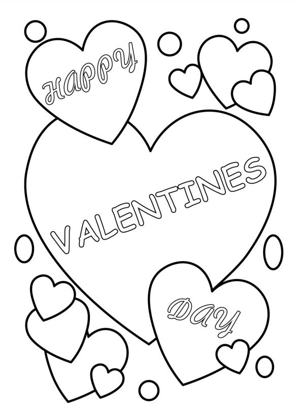 Valentines Day Hearts Coloring Pages